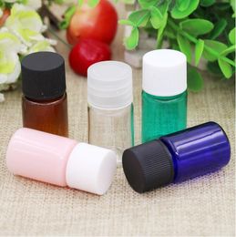 Free Shipping 5ml Pink Blue Lucency Brown Green Empty Plastic Packaging Bottles Mini Refillable Originales Containers