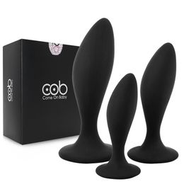 3pcs Anal Plugs Buttplug Training Set Silicone Suction Anus Sex Toys For Women Men Male Prostate Massager Butt Plug Gay Bdsm Toy 220312