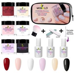 Nail Glitter Dipping Powder Starter Kit System French Manicure Art Set For Daily Nails Care