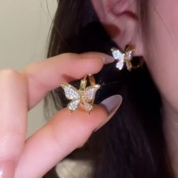 Dangle & Chandelier Cubic Micro Pave Butterfly Earrings For Women 2022 New Trendy Luxury Earings Jewelry