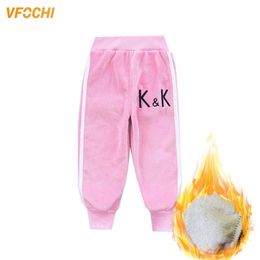 VFOCHI Pencil Autumn Velvet Stretch Waist Kids Warm Children Trousers Baby Girls Boy Sports Pants LJ201019