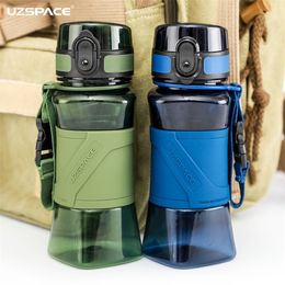 UZSPACE Protein Shaker Water Bottles BPA Free Children Girl Drink Bottle 6 Colors Portable Leakproof Outdoor Sport Bottle 350ml 201221