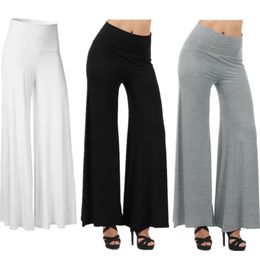 Autumn High Waist Pants Elegant Female Lady Women's Palazzo Flared Wide Killer Legs Pants OL Wide Leg Ladies Long Trousers 201109