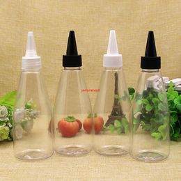 30pcs 200ml empty plastic bottles with pointed mouth cap,liquid PET containers bottle,200cc cosmetics bottle tip capgood package