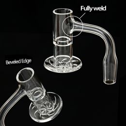 Fully weld 20mm Spinning banger Smoking Accessories with through tube and Bevelled edge better use as set 3 terp pearls & 1 glass carb cap clear joint 805 804