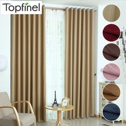 Top Finel Solid Polyester Ready Made Window shade Blackout Curtain For living Room the Bedroom cortina Window Treatments drapes LJ201224