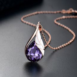 diamond water drop pendant necklace earrings Jewellery sets for women fashion will and sandy gift