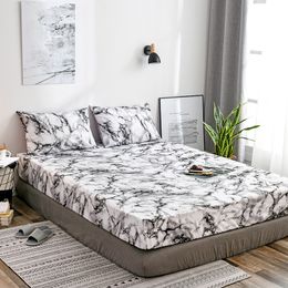 Fitted Sheets Sets Bedding Sets Marble Rock pattern Mattress Bed Cover Kit Bed Sheets and Pillowcases Bed Sheet Twin Queen King