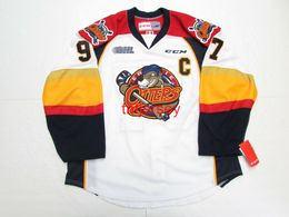 STITCHED CUSTOM CONNOR McDAVID ERIE OTTERS WHITE CCM HOCKEY JERSEY ADD ANY NAME NUMBER MENS KIDS JERSEY XS-5XL