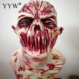 Scary Mask Halloween Horror Latex Mask Zombie Masks Party Cosplay Bloody Full Face Scary Masque Masquerade Mascara Terror Masker Y200103