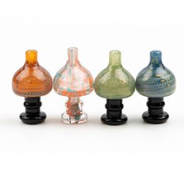 Bubble Carb Cap with Thick Pyrex Colorful Glass Tops for Water Smoking Pipes