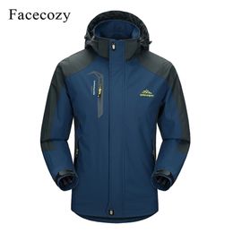 Facecozy Men Women Winter Outdoor Waterproof Hiking Jacket Sports Climbing Trekking Hooded Clothes Camping Hunting Fishing Coats 201114