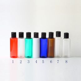 50pcs 120ml empty shampoo lotion plastic bottles,empty liquid soap travel bottles with disc top cap, cosmetic packaging