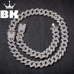 Neue Farbe 20mm Cuban Link Ketten Halskette Mode Hiphop Schmuck 3 Reihe Strasssteine Iced Out Halsketten Für Männer T200113