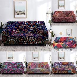 Mandala Bohemia Sofa Cover Stretch Slipcover Sectional Elastic Couch for Living Room L Shape Armchair 1/2/3/4 Seater 220302