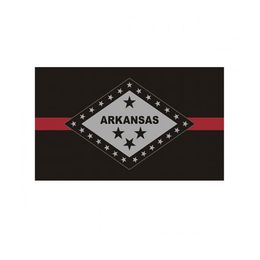 Arkansas State Flag Thin Red Line Flag 3x5 FT Firefighter Banner 90x150cm Festival Gift 100D Polyester Indoor Outdoor Printed Flag