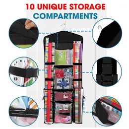 Double Sided Hanging Handbag Organiser For Wardrobe Closet Transparent Storage Bag Door Wall Clear Shoe With Hanger Pouch Bags
