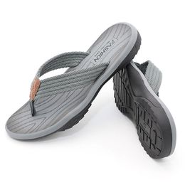 Verão Praia Homens Flip Flippers Chinelos Skid-Prova de Boa Qualidade Sapatos Macio Confortável Grande Tamanho Mens Sapatos Dropshipping Q0108