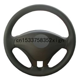 Black PU Faux Leather DIY Hand-stitched Car Steering Wheel Cover For Mitsubishi Pajero 2008-2011 V73 2011 L200 car accessories
