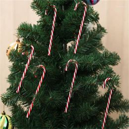 6pcs/bag Plastic Hanging Ornament Mini Walking Stick Decorative Candy Crutch For Party Christmas1