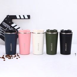 Stainless Steel Coffee Thermos Mug Portable Car Vacuum Flasks Travel Thermo Cup Water Bottler Thermocup For Gifts 380ml/510ml 201109