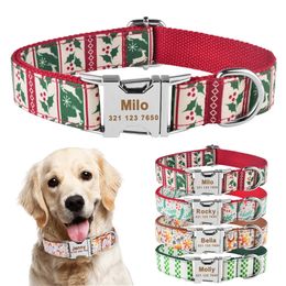 Dog Collar Adjustable Personalised Durable Nylon Free Engraved ID Name Boy Girl Collar Perro Chihuahua Nylon Necklace Puppy 201126