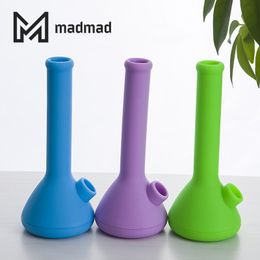 DHL Silicone Food Grade Bong Smoking Hand Pipe 7.4 inches with Tube and Glass Bowl Height Small Portable Dab Oil Rig Unicolor