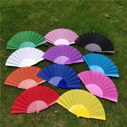 Decorative Objects & Figurines Chinese Style Hand Held Folding Fan Pure Colour Women Man Decor Dancing Supplies Hold Wedding Craft Party Deco