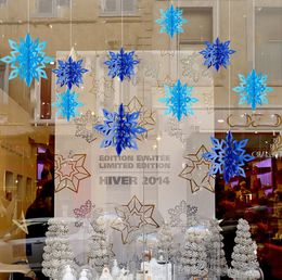 The latest Christmas decorations 1 pack = 6 pieces, 3D snowflake string pendants, shopping mall window hanging snowflake pendants