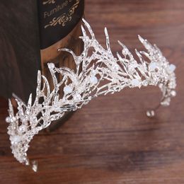 Flame wedding crown headband for bride Tiaras Queen Vintage crystal Crown Bridal wedding hair Jewellery Y200409