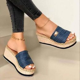 2021 Summer sandals Shoes Boots Fashion High-heeled Wedge Heel Waterproof Outdoor Beach Casual Women's Zapatos Mujer1