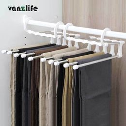 vanzlife multi-layers stainless steel pants hangers home retractable wardrobe pants storage racks 201219