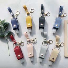 Sanitizer Keyrings PU Sanitizer Bottle Case Student Tassel Keychain Pendant Hand Sanitizer Holder Carrier Accessories 16 Colour 20lots DW5820