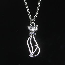 Fashion 34*11mm Hollow Cat Pendant Necklace Link Chain For Female Choker Necklace Creative Jewellery party Gift