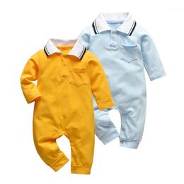 Jumpsuits Borns Baby's Rompers Toddler Boy Clothing Solid Color Infant Baby Onesie Neck One Piece Jumpsuit With Pocket For Babies