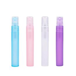 8ML Frosted Perfume Spray Bottle Portable Empty Refillable Plastic Tube Cosmetic Containers Bottles for Travel Party Makeup Supplies