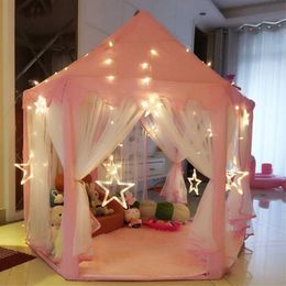 140x135cm Large Princess Castle Tulle Child House Game Selling Play Tent Yurt Creative Develop Outdoor Indoor Lights Balls Toys LJ200923