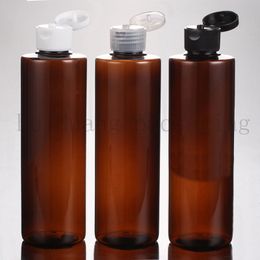wholesale 250ml white green brown blue flip top cap plastic cosmetic bottle,250cc containers free shipping 30pc/lot
