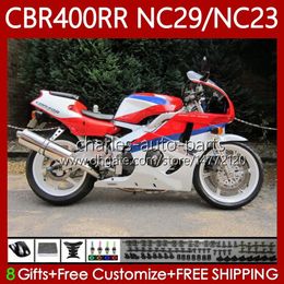 Body Kit For HONDA CBR400 RR NC29 CBR 400 RR CC NC23 400CC 88-99 Bodywork Red blue white 66No.37 CBR400RR 94 95 96 97 98 99 CBR 400RR 1994 1995 1996 1997 1998 1999 OEM Fairing