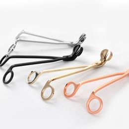 DHL Stainless Steel Scissor Candle Wick Trimmer Rose Gold Candles Scissors Cutter Oil Lamp Trim Cutter