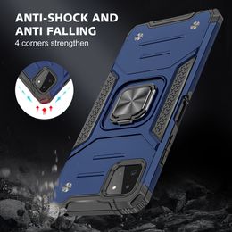 Magnetic Metal Finger Ring Stand Armor Shockproof Cases For Samsung Galaxy A22 5G Soft TPU Hrad PC Protective Cover Coque Fundas