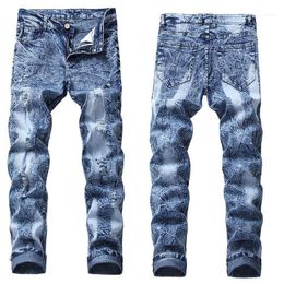 Men's Jeans Ripped Men Korean Version Of The Trend Self-cultivation Beggar Feet Tide Trendy Brand Straight Pants Thin Men1