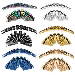 36pcs/lot Ear piercing Kit Body Arts Jewelry 316 Stainless Steel Tapers and Plugs Ear Tunnels Gauges Expander Set