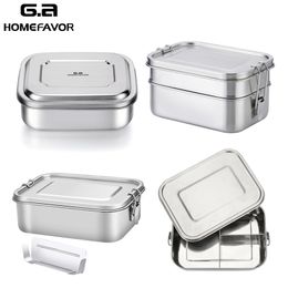 Lunch Container Stainless Steel Bento Food Container G.a HOMEFAVOR Snack Storage Box For Kids Women Men Y200429