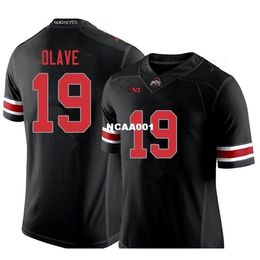 Youth Ohio State Buckeyes Chris Olave #19 Youth real Full embroidery College football Jersey Size S-4XL or custom any name or number jersey