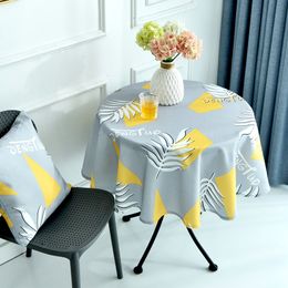 Nordic Geometric Polyester Waterproof Round Tablecloth Kitchen Tablecloths Dining Table Cloth Home Table Cover For Parties T200707