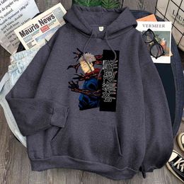 Jujutsu Kaisen Itadori Yuji Print Man Sweatshirt Fleece Harajuku Pocket Hoody Streetwear Unisex Vintage Hoody Hip Hop Sweatshirt H1227