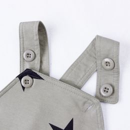 Baby Boys Baby Girls clothing set Newborn baby black grey striated T-shirt+ bib pants + hat stars pattern costumes suits