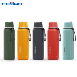 FEIJIAN 600mL Thermos bottle Double Wall Vacuum Insulated Water Bottle Travel Mug Coffee Cup camping Flasks sports thermomug 201029