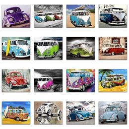 5D painting Cross stitch Cartoon mosaic Colour VW Car set kit Full Square Diamond embroidery Autos tools 201112